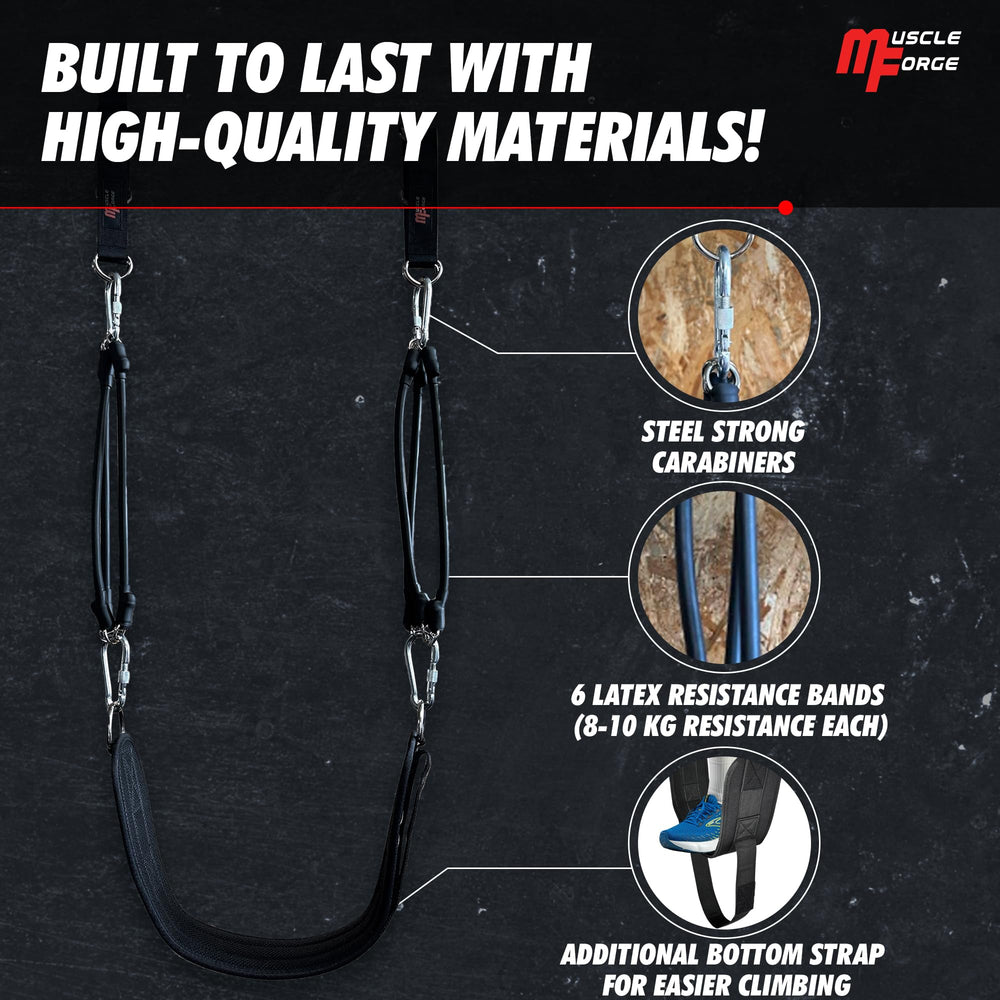 MuscleForge latex band texture stretched to show durability and consistent resistance