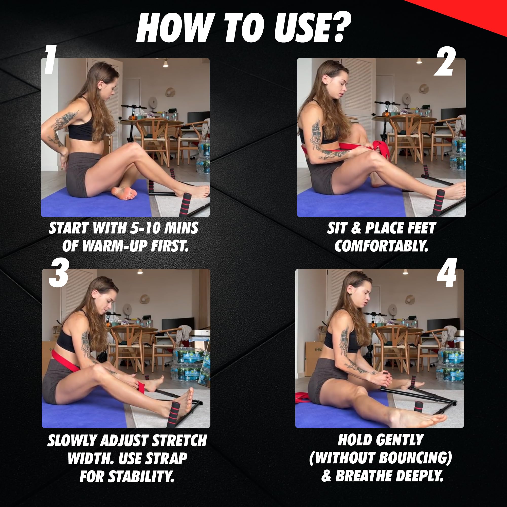 MuscleForge folded for storage highlighting its lightweight portability benefit