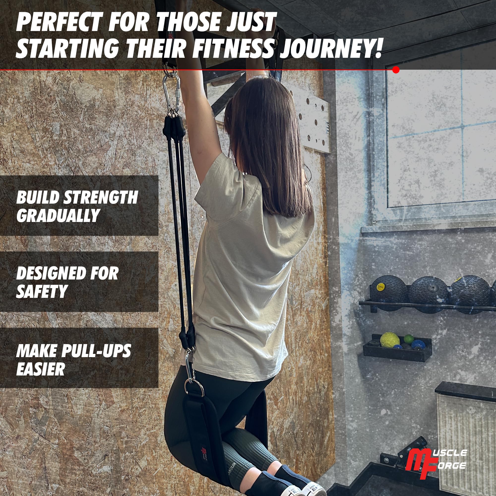 MuscleForge used in an outdoor workout with athlete demonstrating portable training flexibility