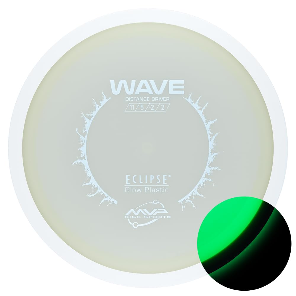 MVP Disc Sports Wave glowing under low light for easy nighttime tracking