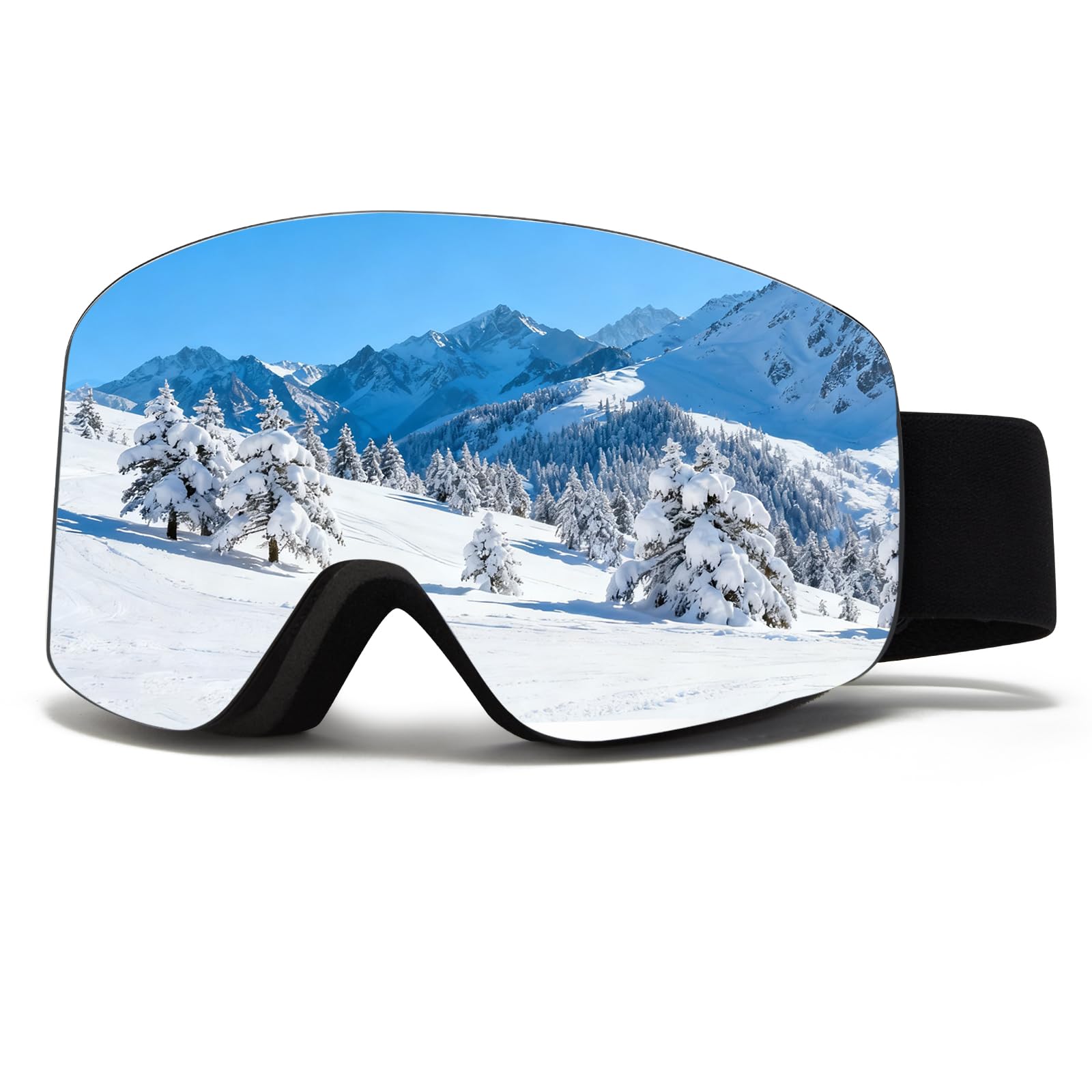 MXJ Gear front view black frame silver lens showing clear optics and protection
