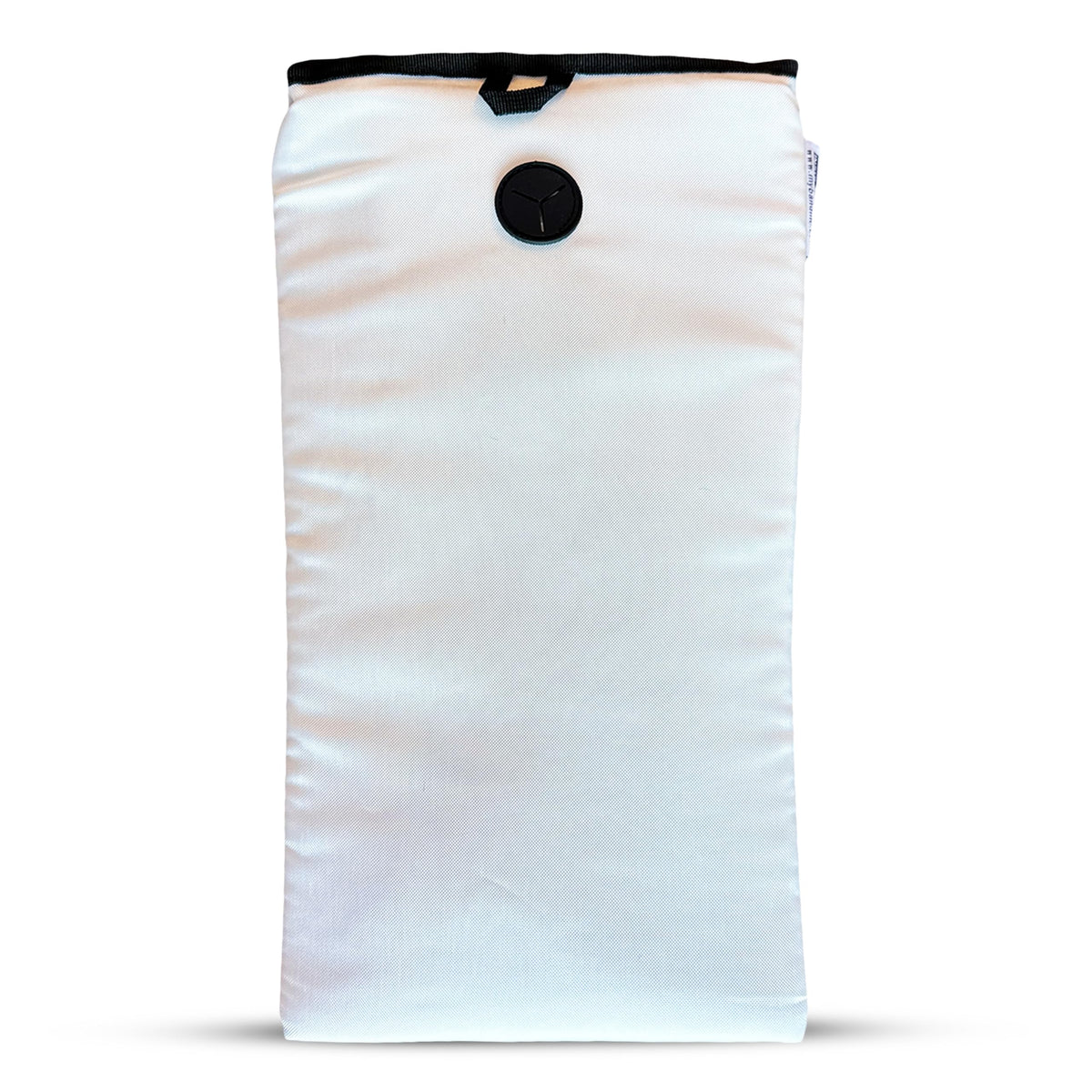 MyBand front view of insulated sleeve showing shape and zipper, keeps bladder cold