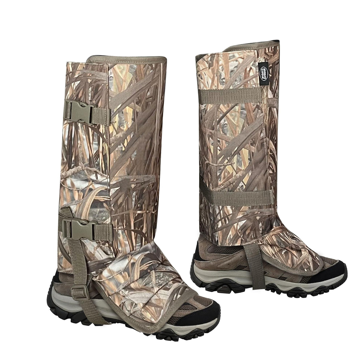 MYDAYS OUTDOOR front view gaiters showing camo protection and coverage