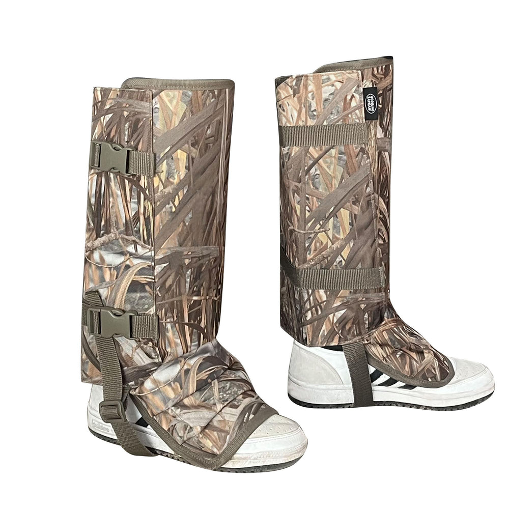 MYDAYS OUTDOOR folded gaiters in storage bag illustrating portability