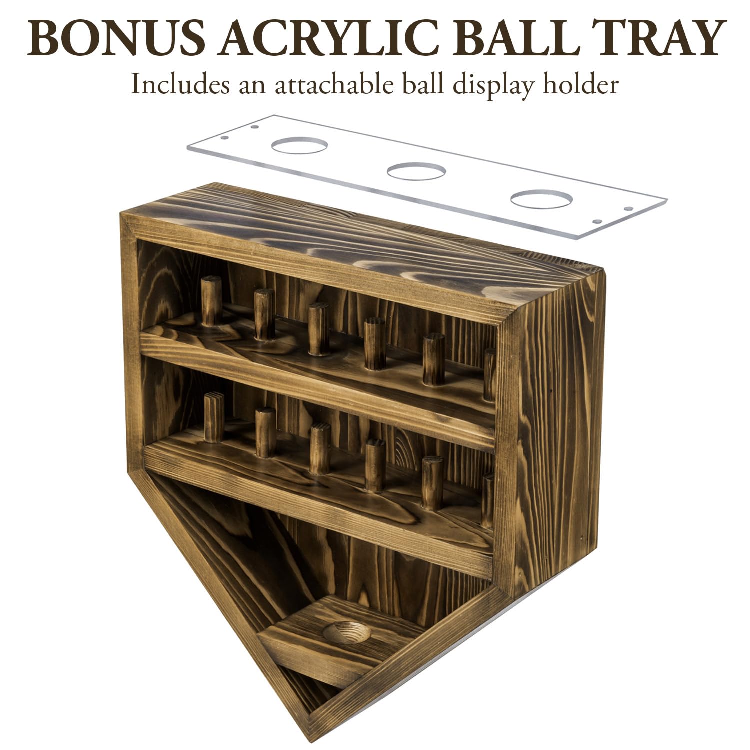MyGift acrylic panel closed over baseballs providing dust protection and unobstructed viewing