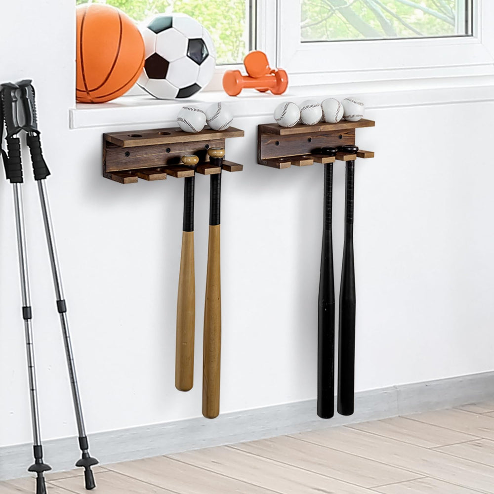 MyGift shelf holding bat and baseball showing tidy, space-saving display