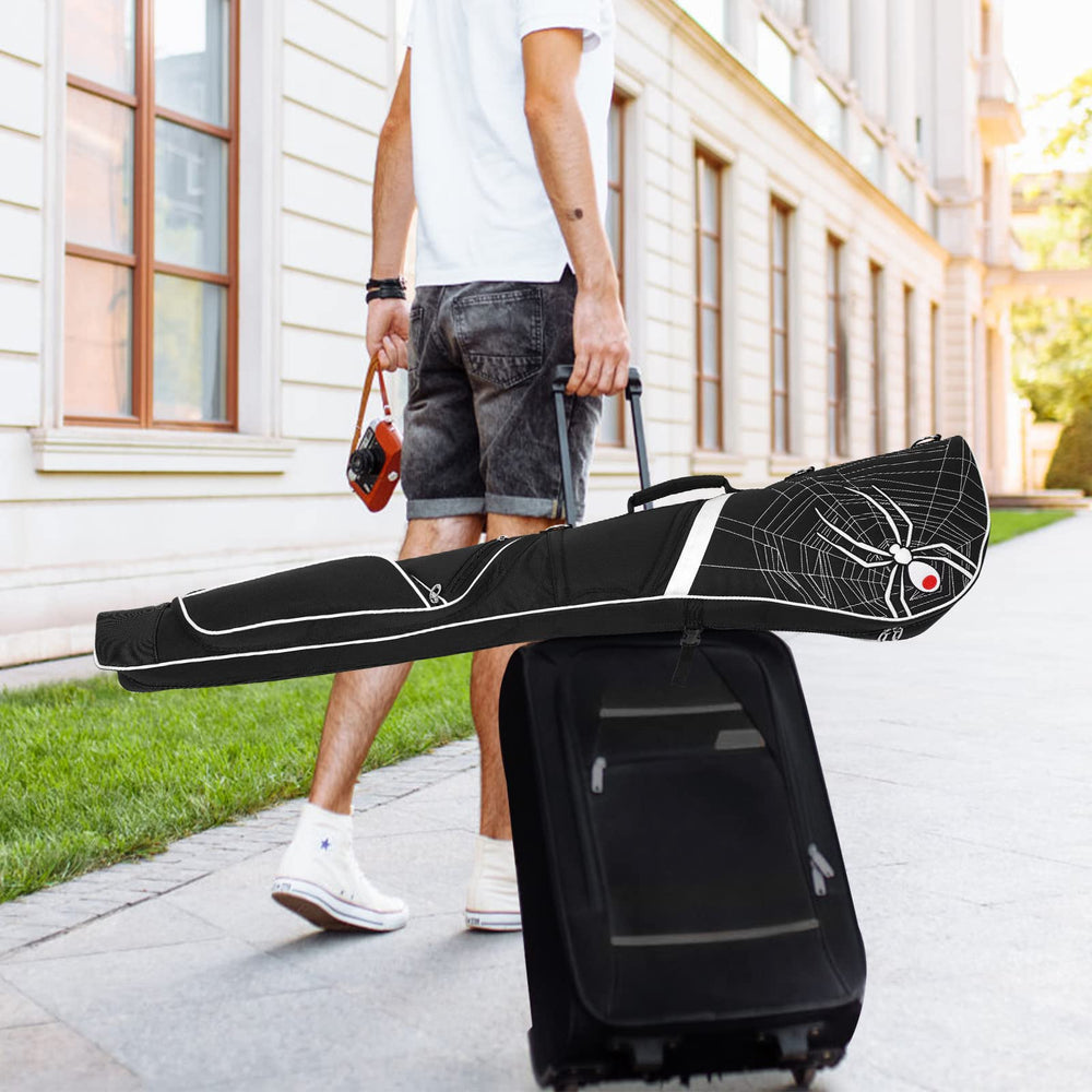 mytag bag secured on a golf cart showing upright stability benefit
