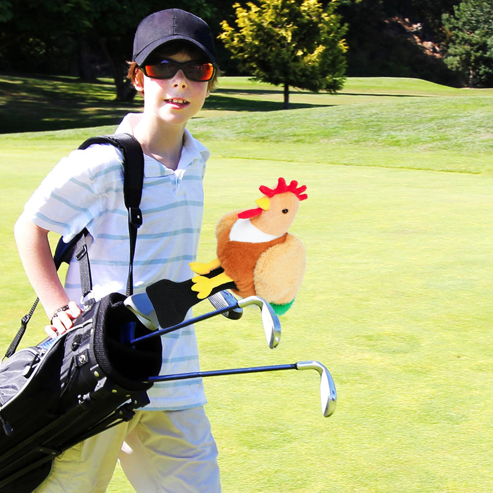 mytag chicken in use on tee box showing fun on-course personality