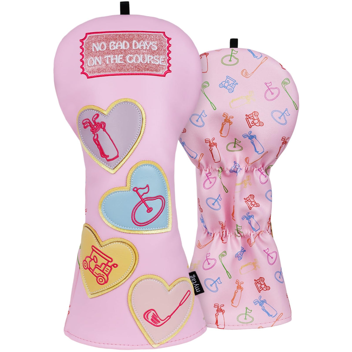 mytag front view of pink driver head cover showing bold color and fit