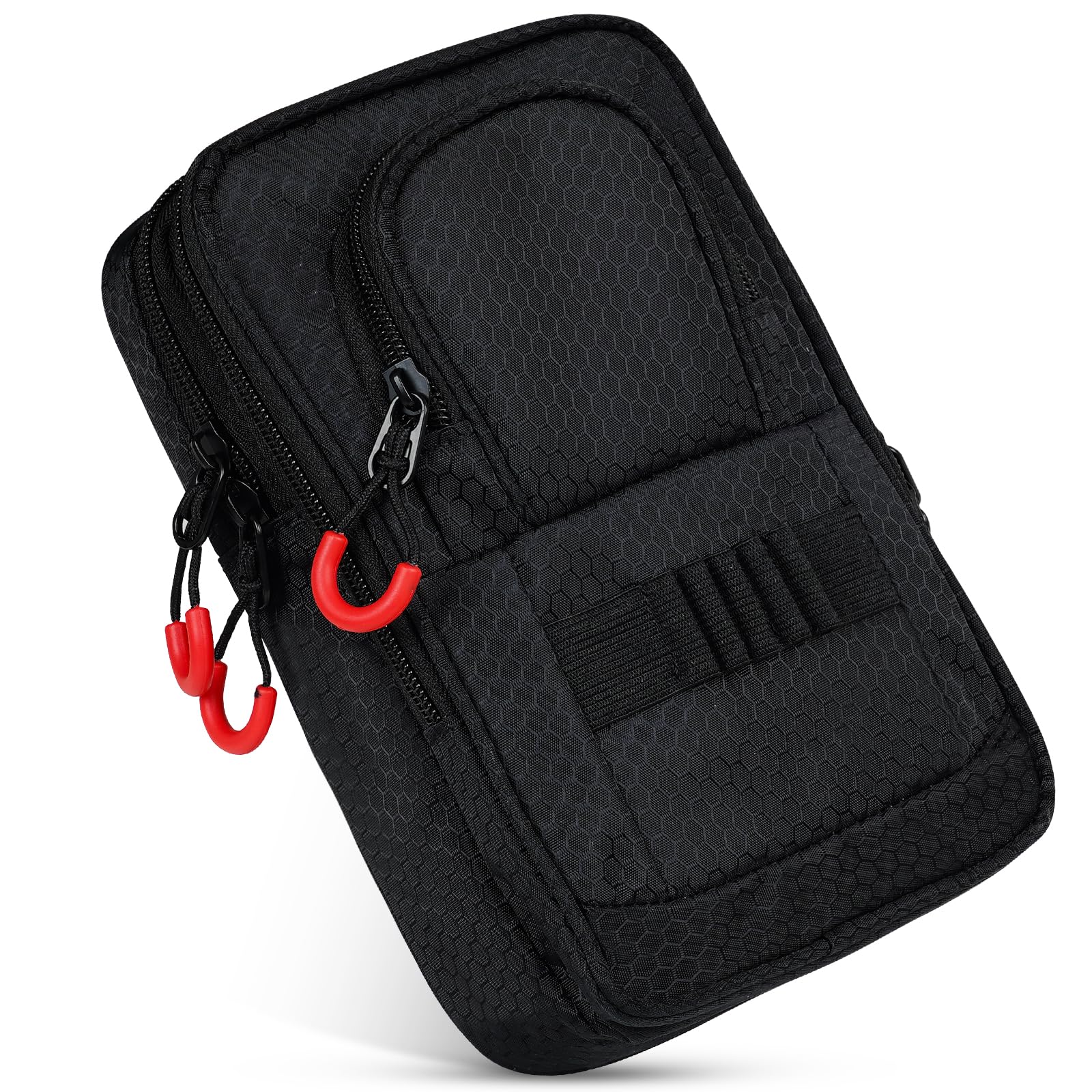 mytag front view of pouch showing compact storage and easy access benefit