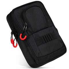 mytag front view of pouch showing compact storage and easy access benefit