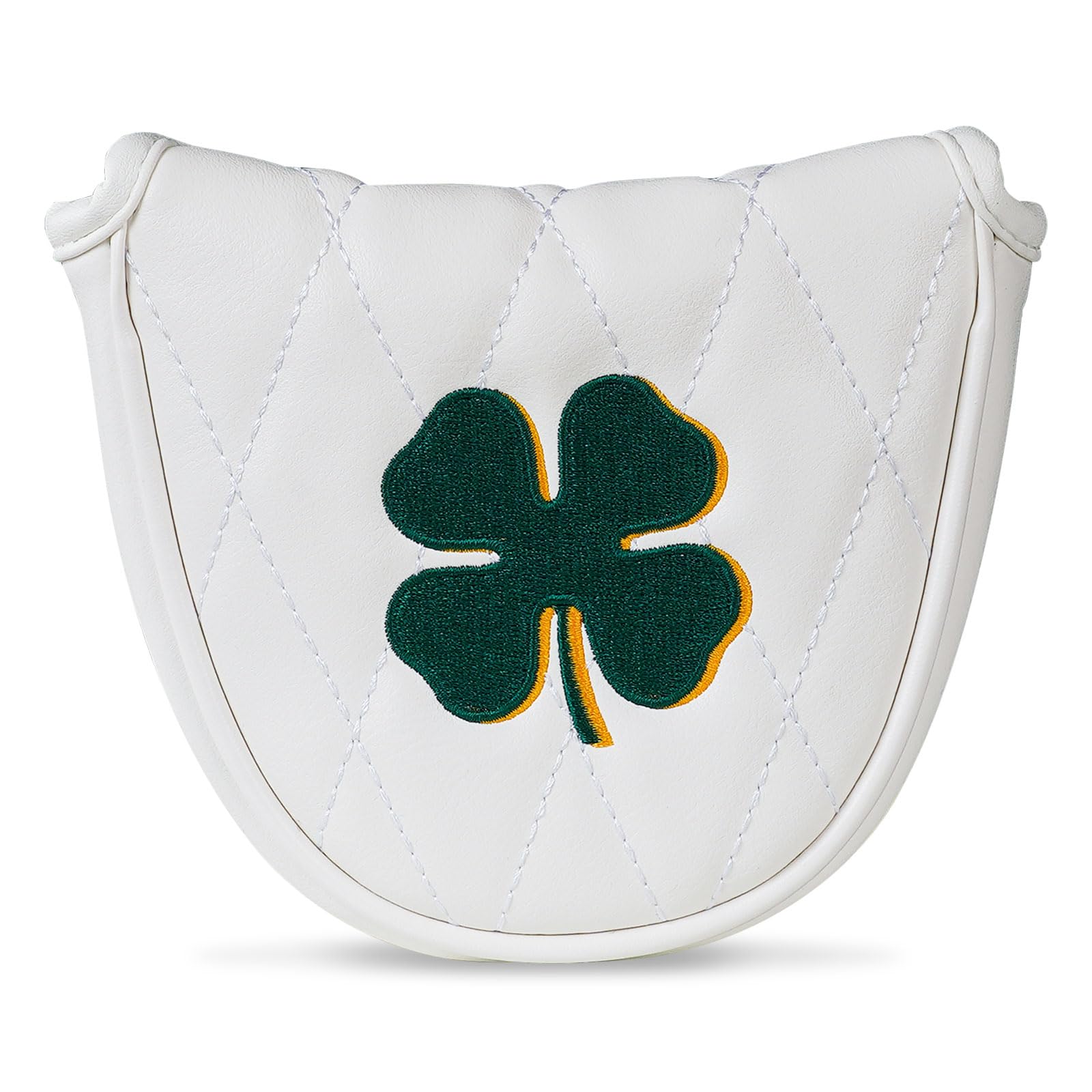 mytag detailed close-up of four-leaf clover applique, highlights stylish durable finish