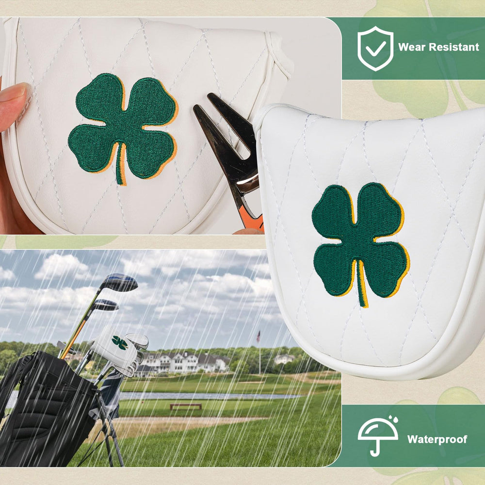 mytag headcover on golf bag in course setting, adds personality and protection to bag