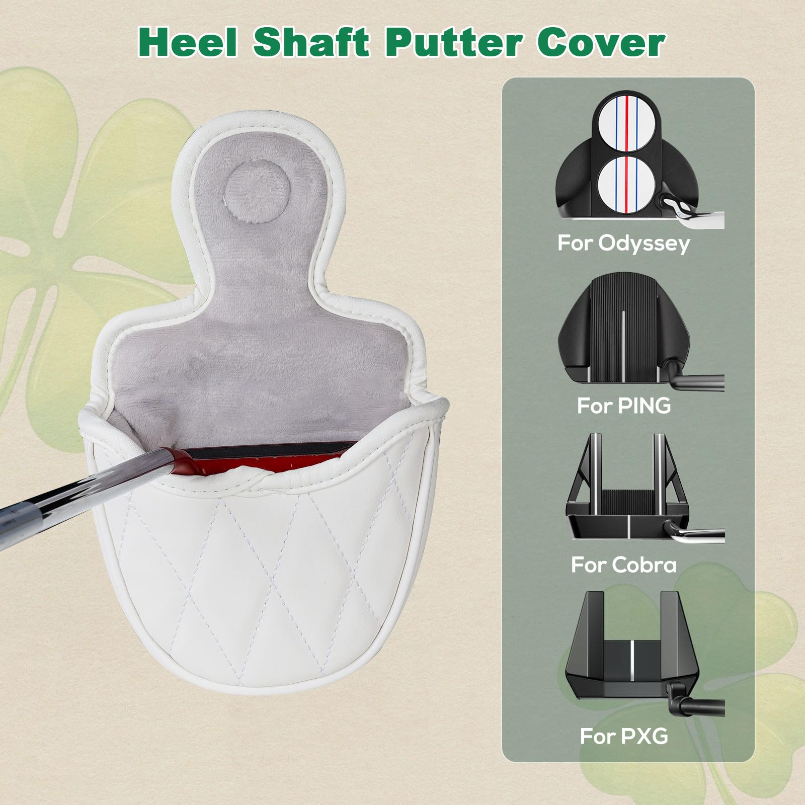 mytag headcover fitted on a mallet putter during play, allows quick magnetic access
