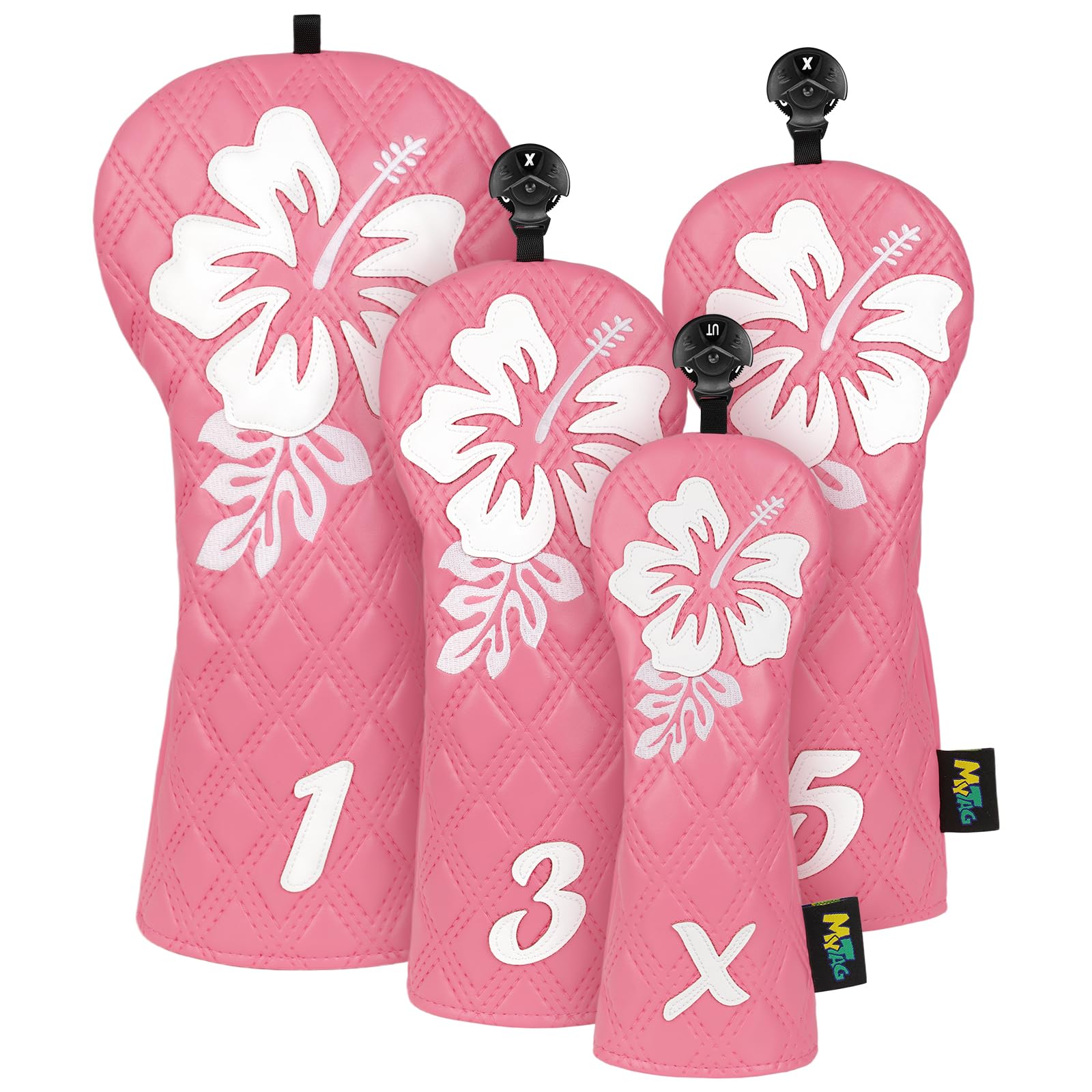 mytag hand holding headcovers to show scale and convenient handling