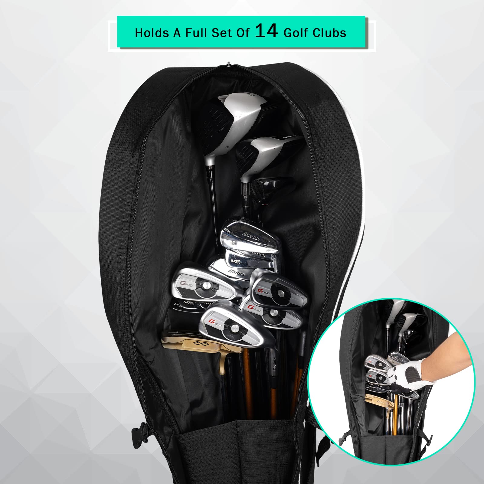 mytag close-up zipper and D-ring buckles for reinforced closure benefit