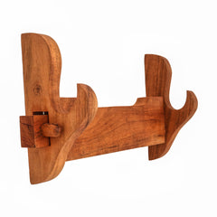 Mythrojan sword resting in notches demonstrating secure support and balance