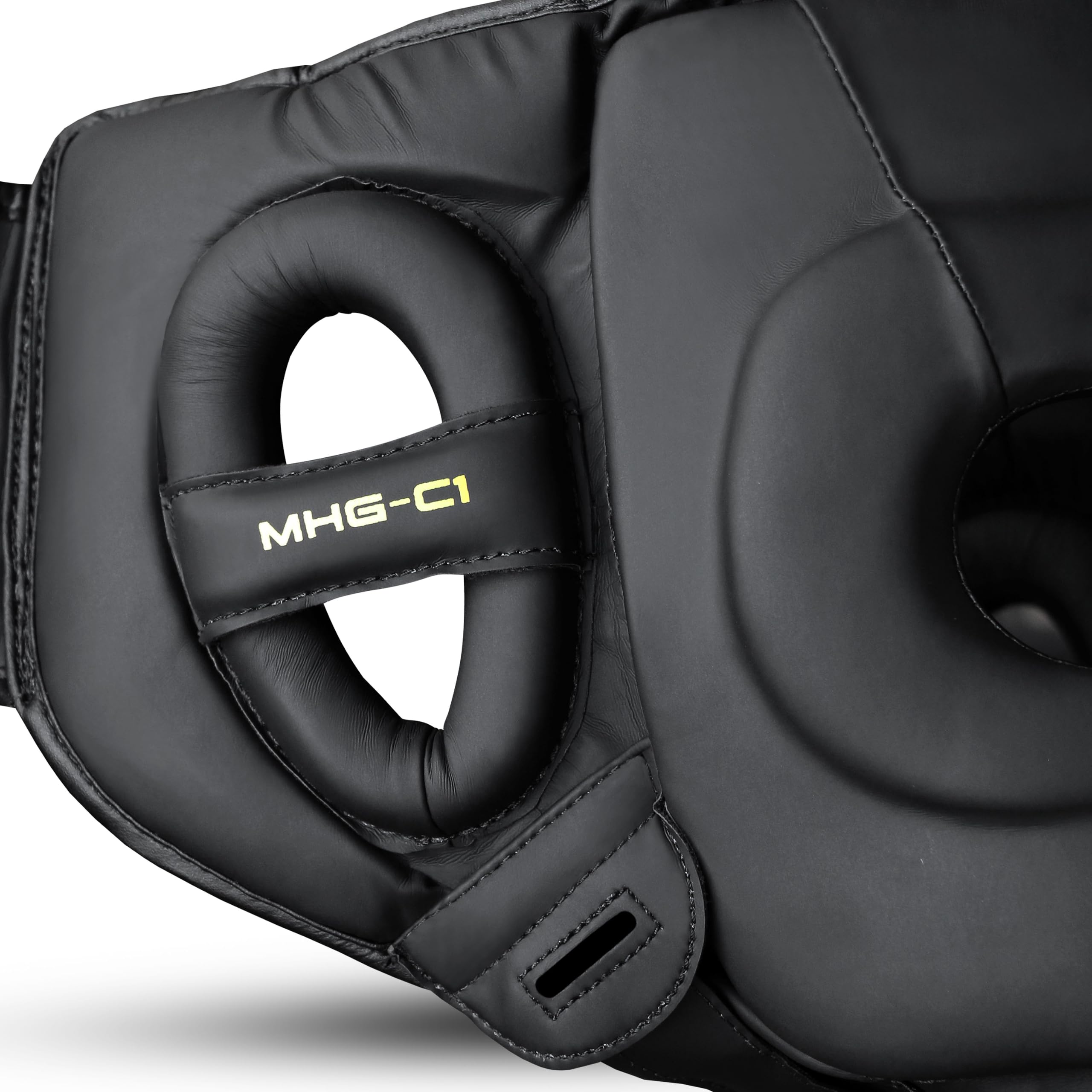 Mytra Fusion chin strap closeup showing hook-and-loop fastening for secure fit