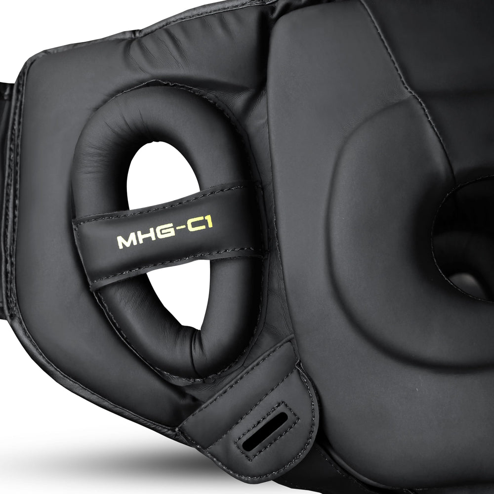 Mytra Fusion chin strap closeup showing hook-and-loop fastening for secure fit