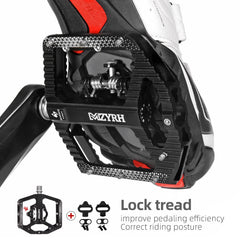 MZYRH detailed view of clipless SPD mechanism and included cleat benefit