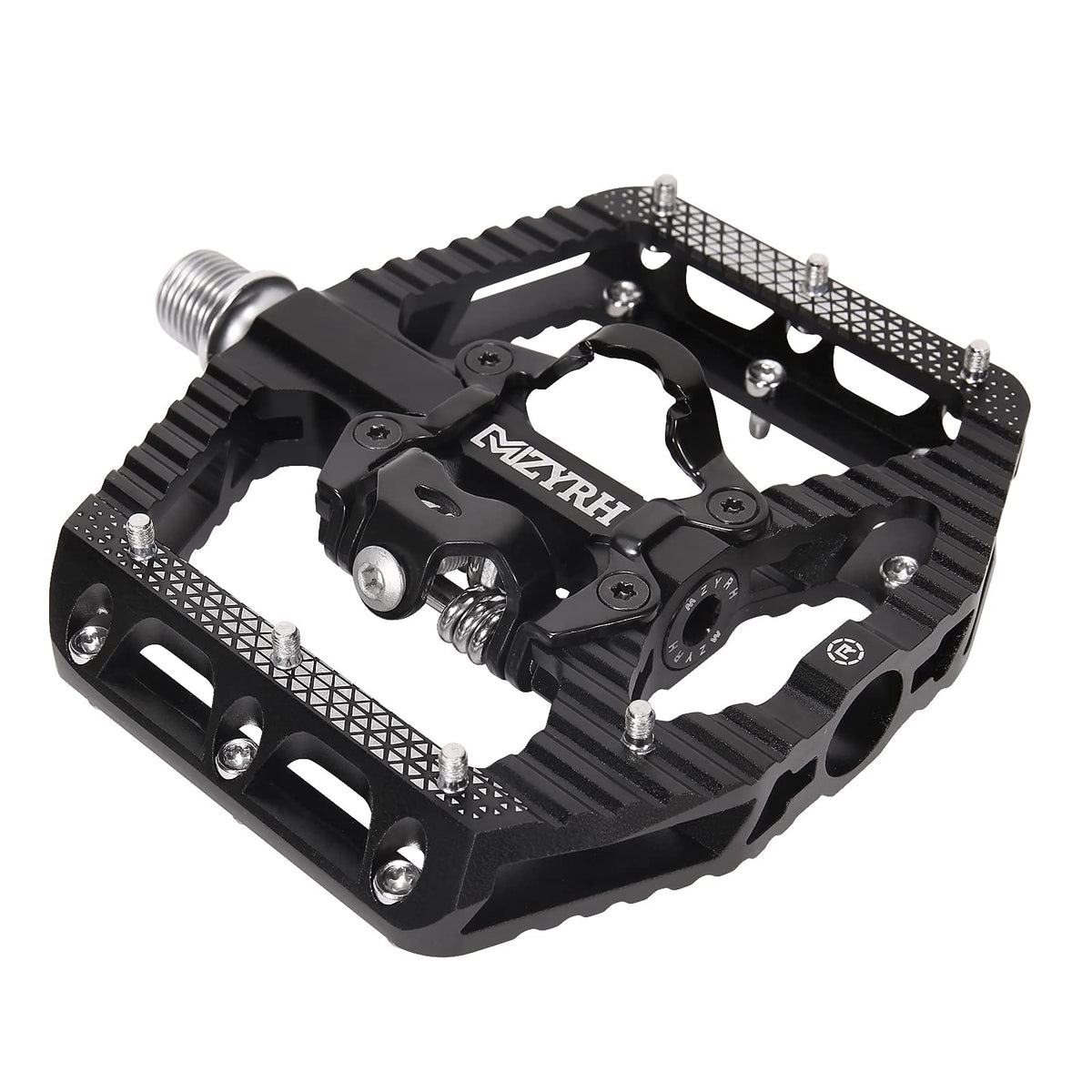 MZYRH front view of pedal showing dual-function design and stability