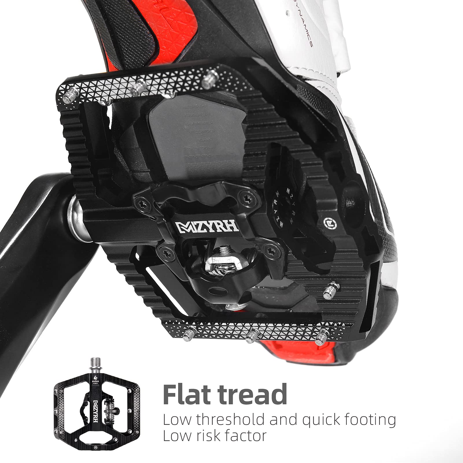 MZYRH close-up of platform texture and anti-skid pins for strong grip