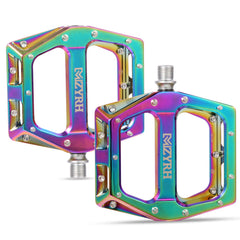 MZYRH front view of rainbow pedals showing wide platform and secure contact