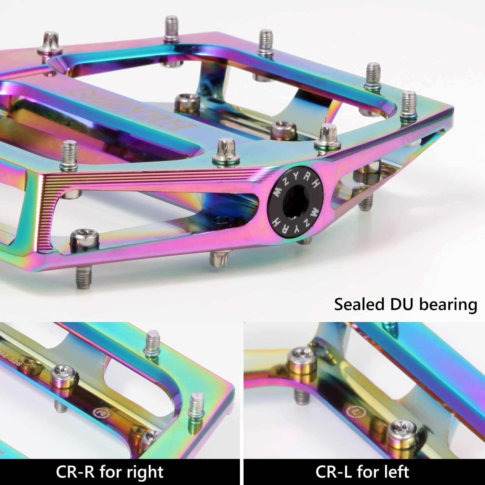 MZYRH pedals mounted on bike to show real-world size and fit