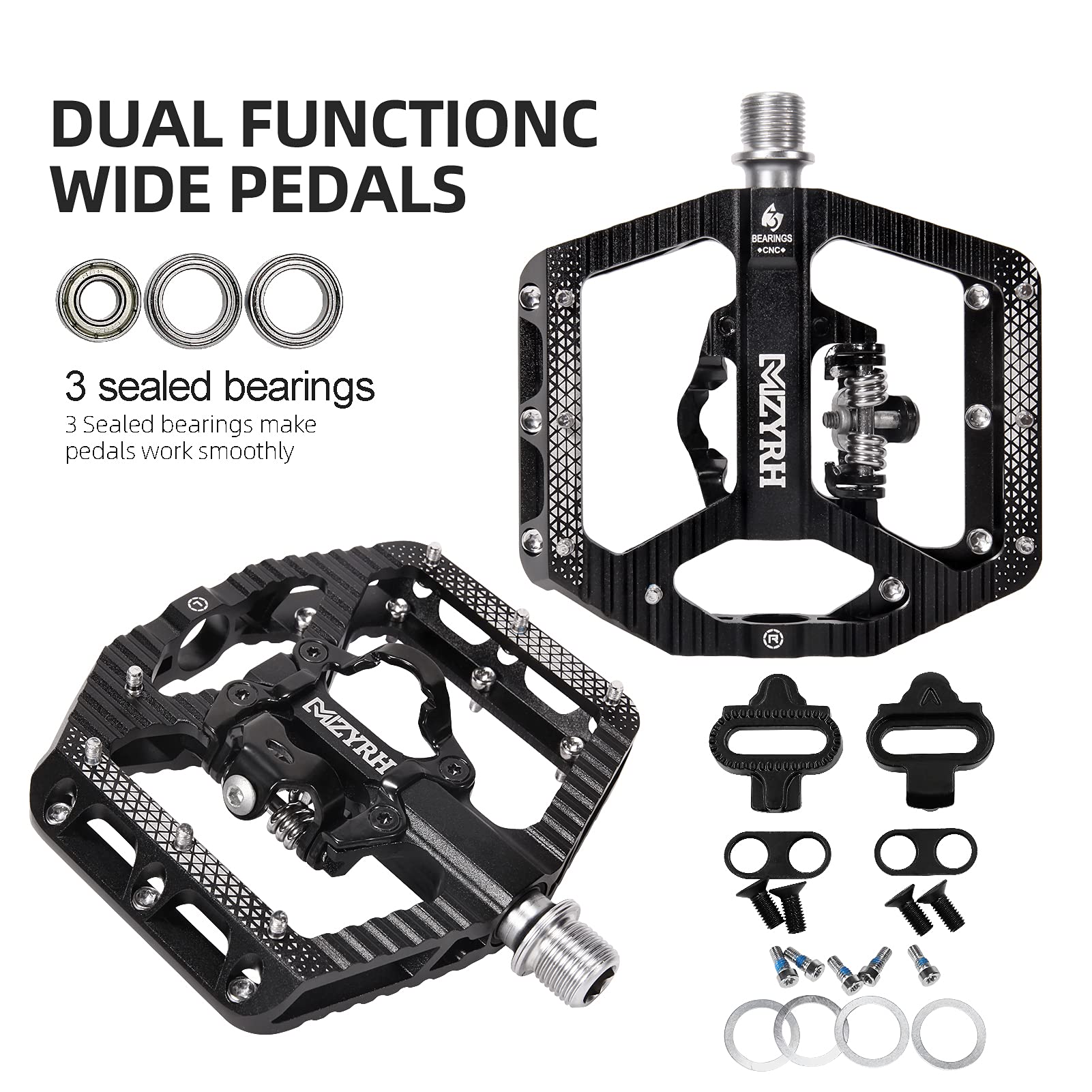 MZYRH hand holding pedal for scale to show large platform size benefit