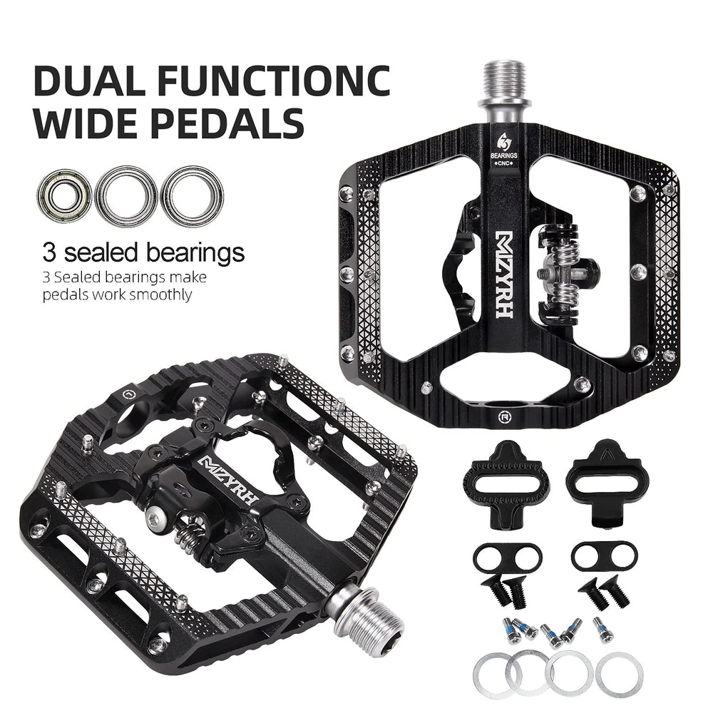 MZYRH hand holding pedal for scale to show large platform size benefit