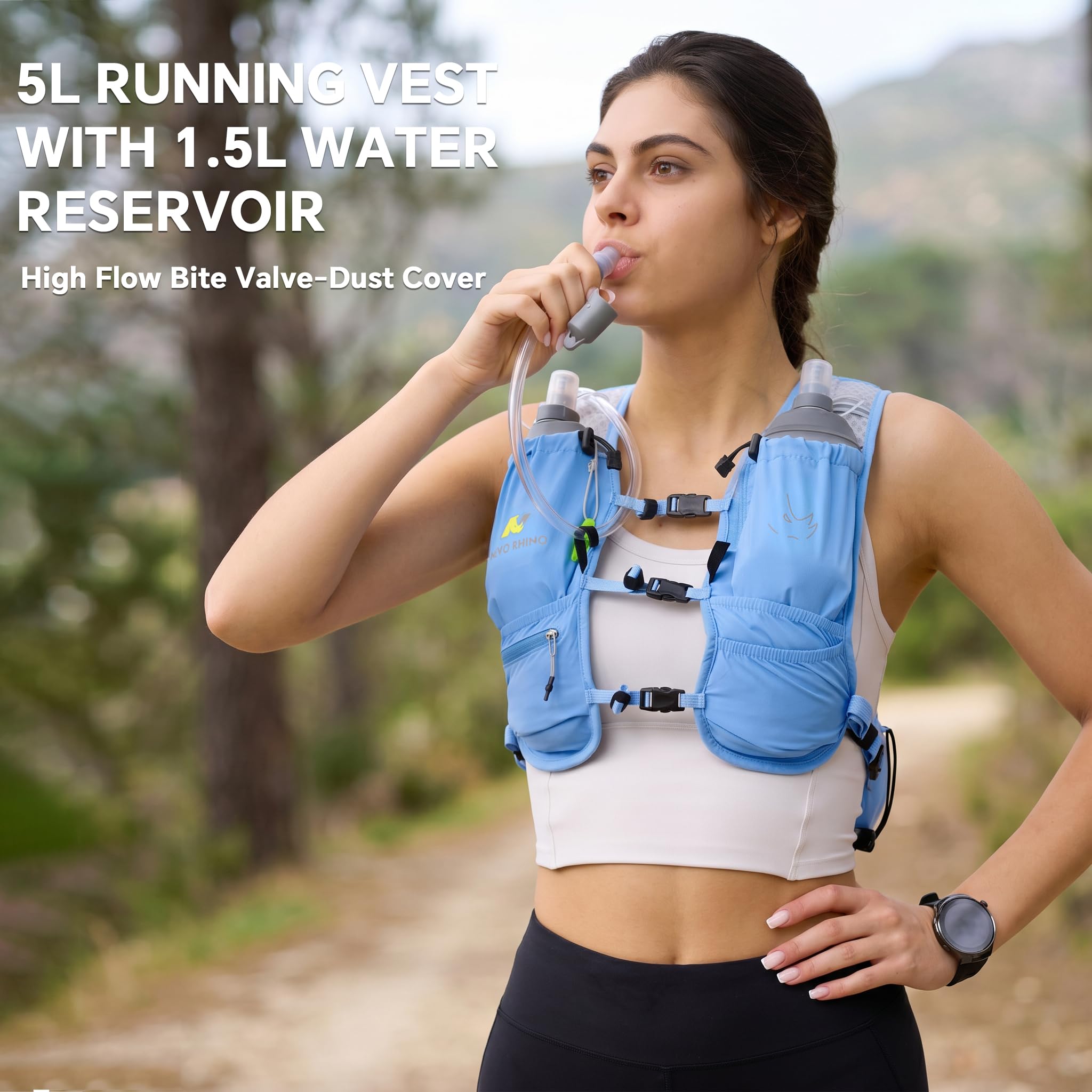 N NEVO RHINO mesh-padded back and 1.5L bladder sleeve for ventilation