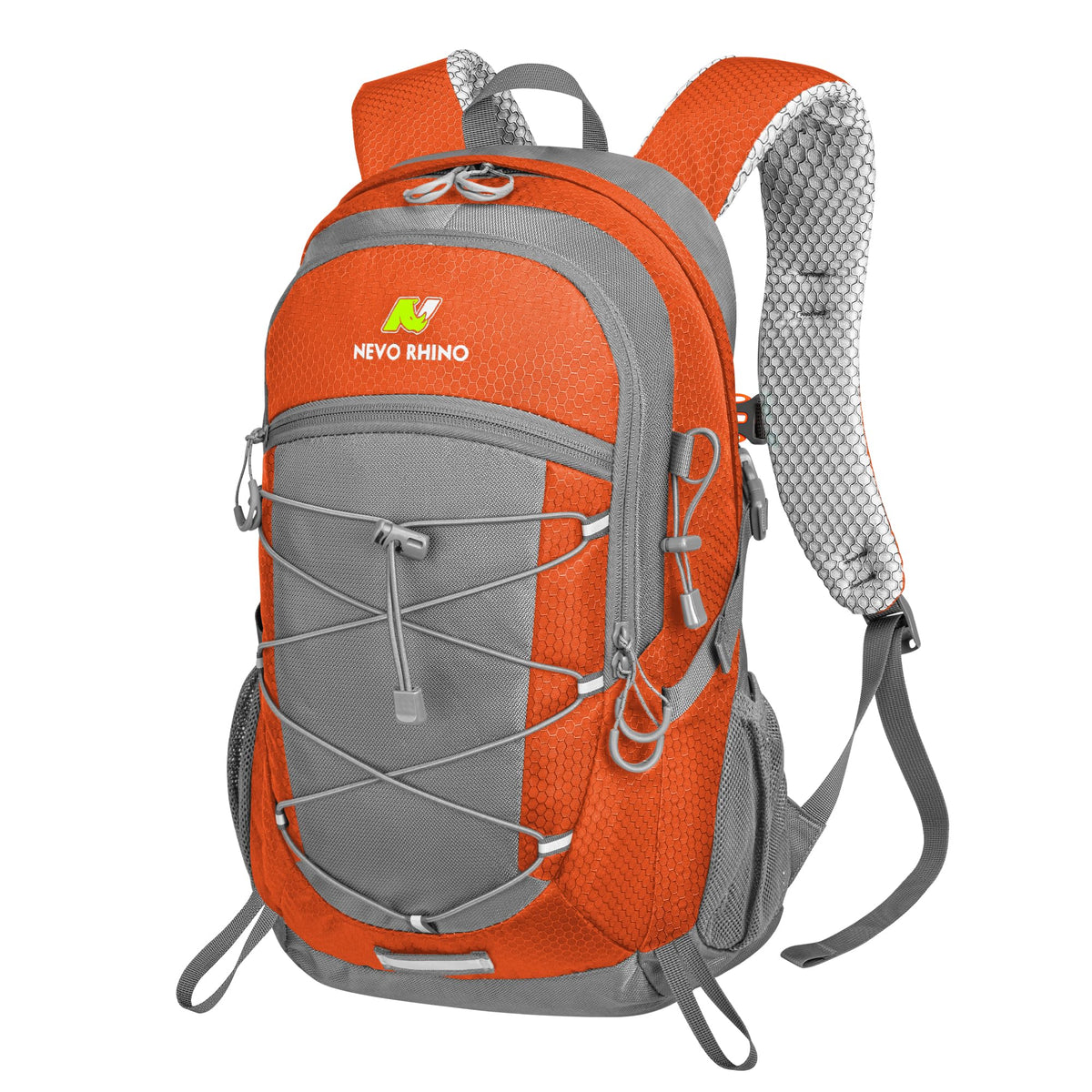 N NEVO RHINO front view showing organized pockets and compact storage benefit