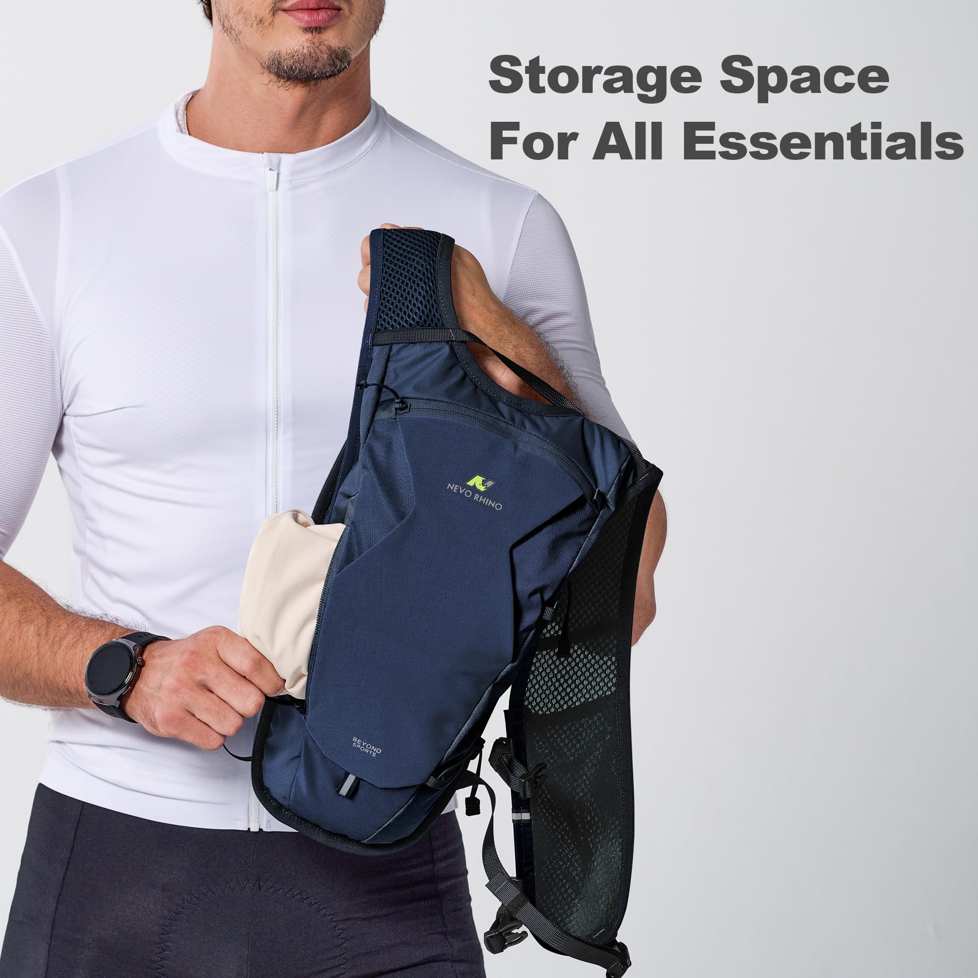 N NEVO RHINO 1.5L water bladder filled ready to hydrate for longer rides and hikes