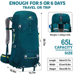 N NEVO RHINO side pockets and compression straps securing water bottle and gear