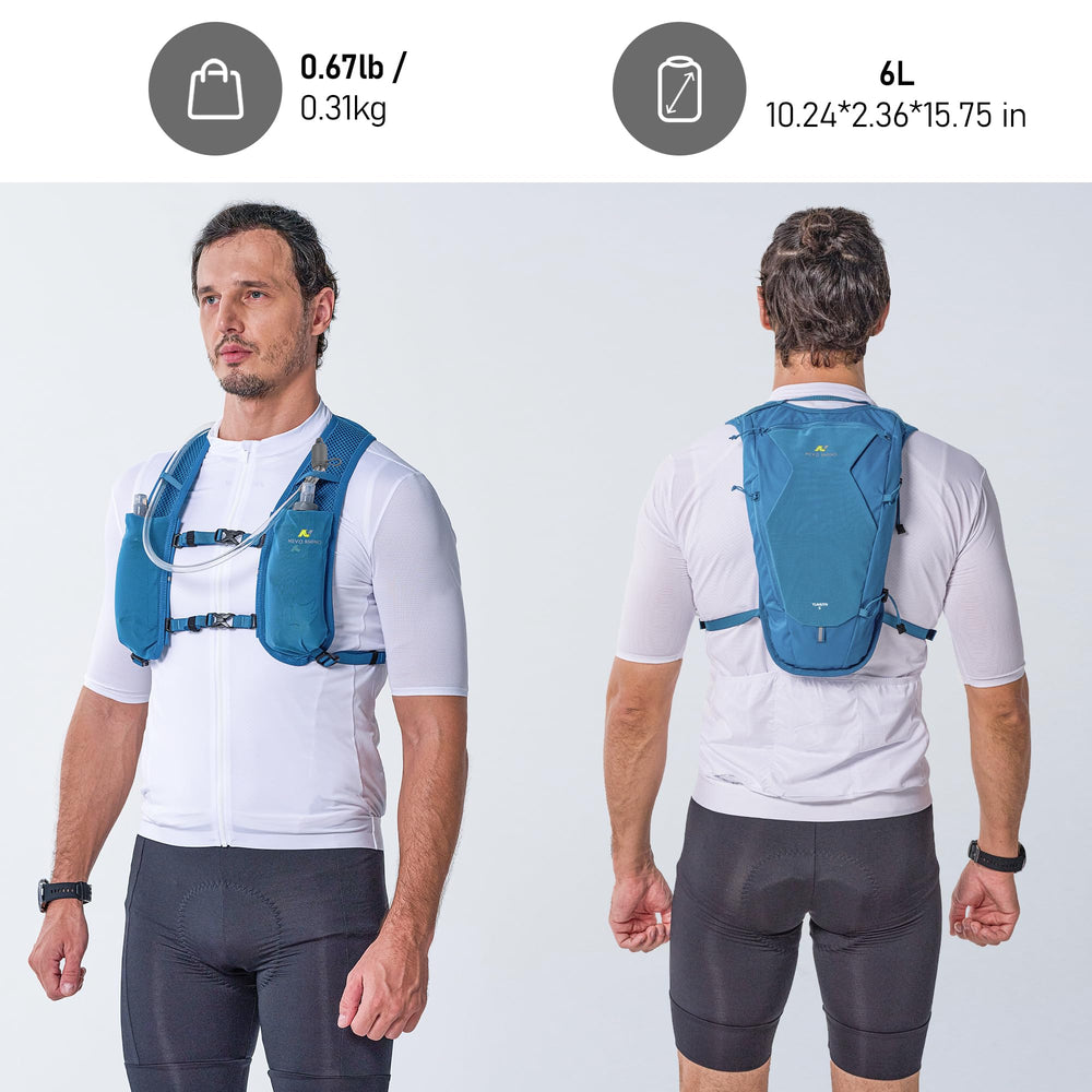 N NEVO RHINO next to water bottle showing compact 8L scale and travel-friendly size