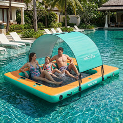 NACATIN front view inflated dock showing roomy platform and stability benefit