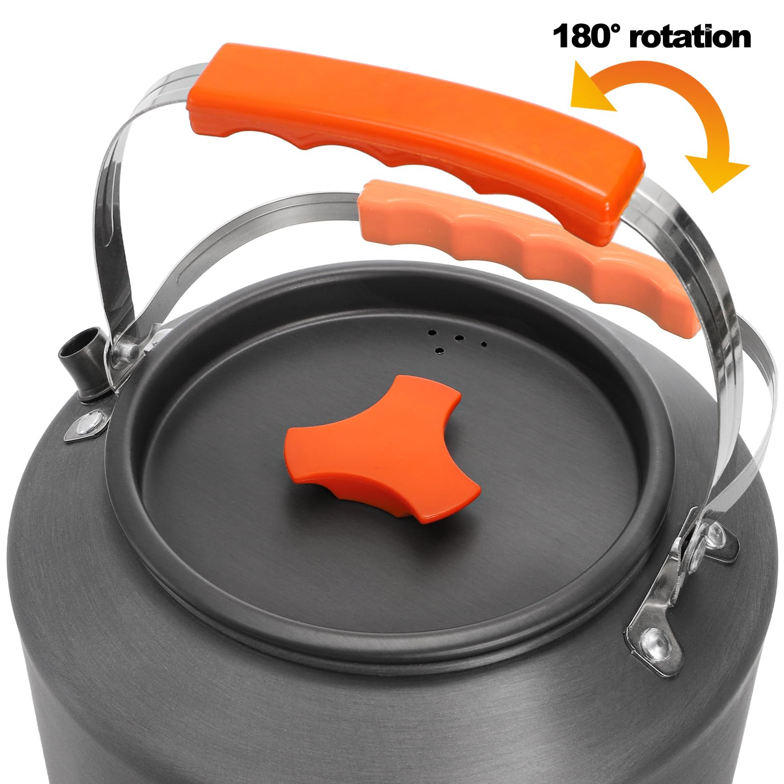 Nagpew kettle boiling on camp stove showing fast heating performance