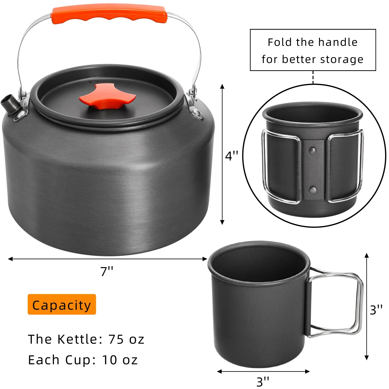 Nagpew aluminum kettle close-up showing heat-conductive surface and durability