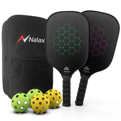 Nalax paddle front view showing logo and balanced shape for reliable play