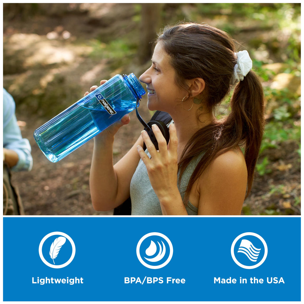 Nalgene bottle inside backpack for scale and convenient transport benefit