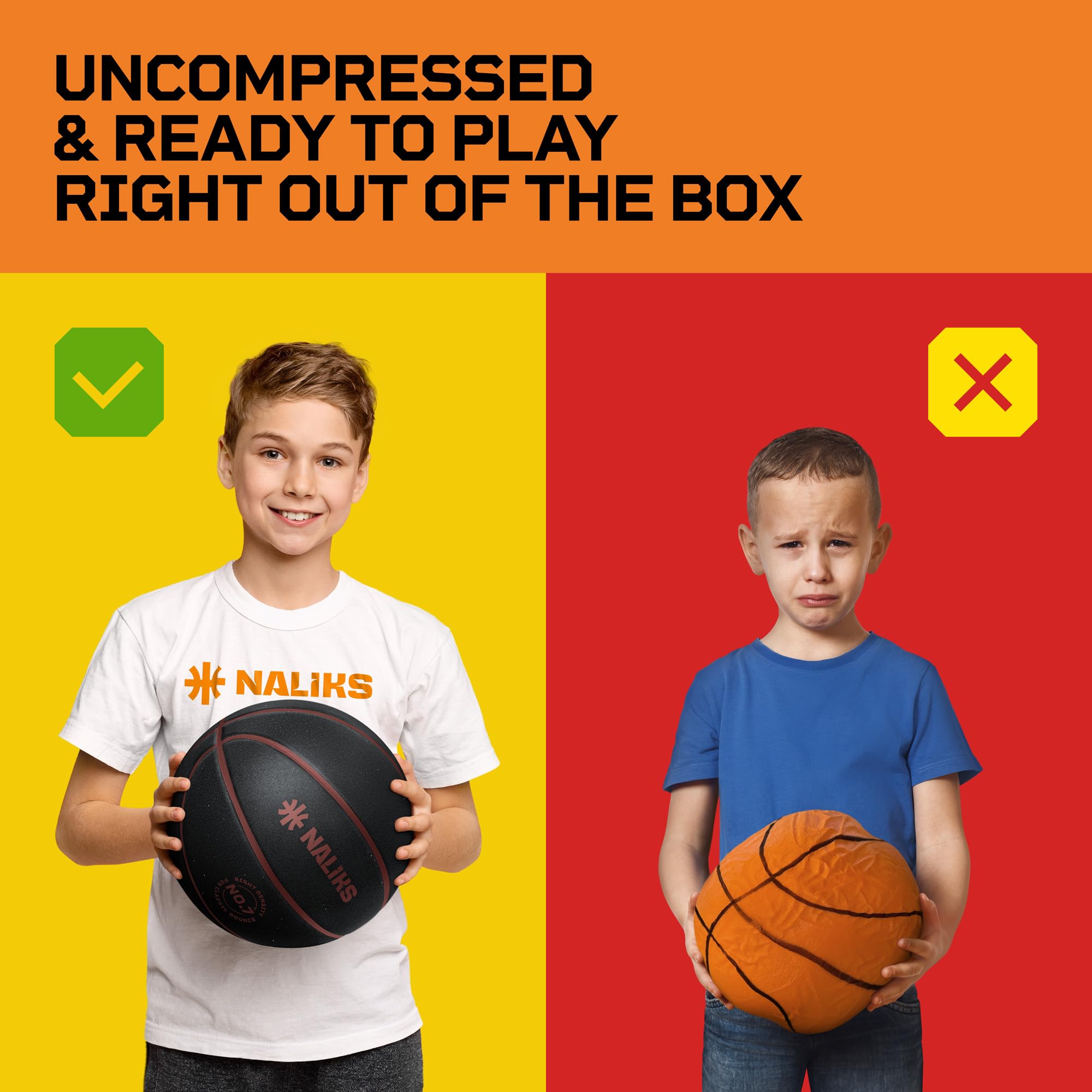 NALIKS basketball in use dribbling indoors showing quiet practice benefit