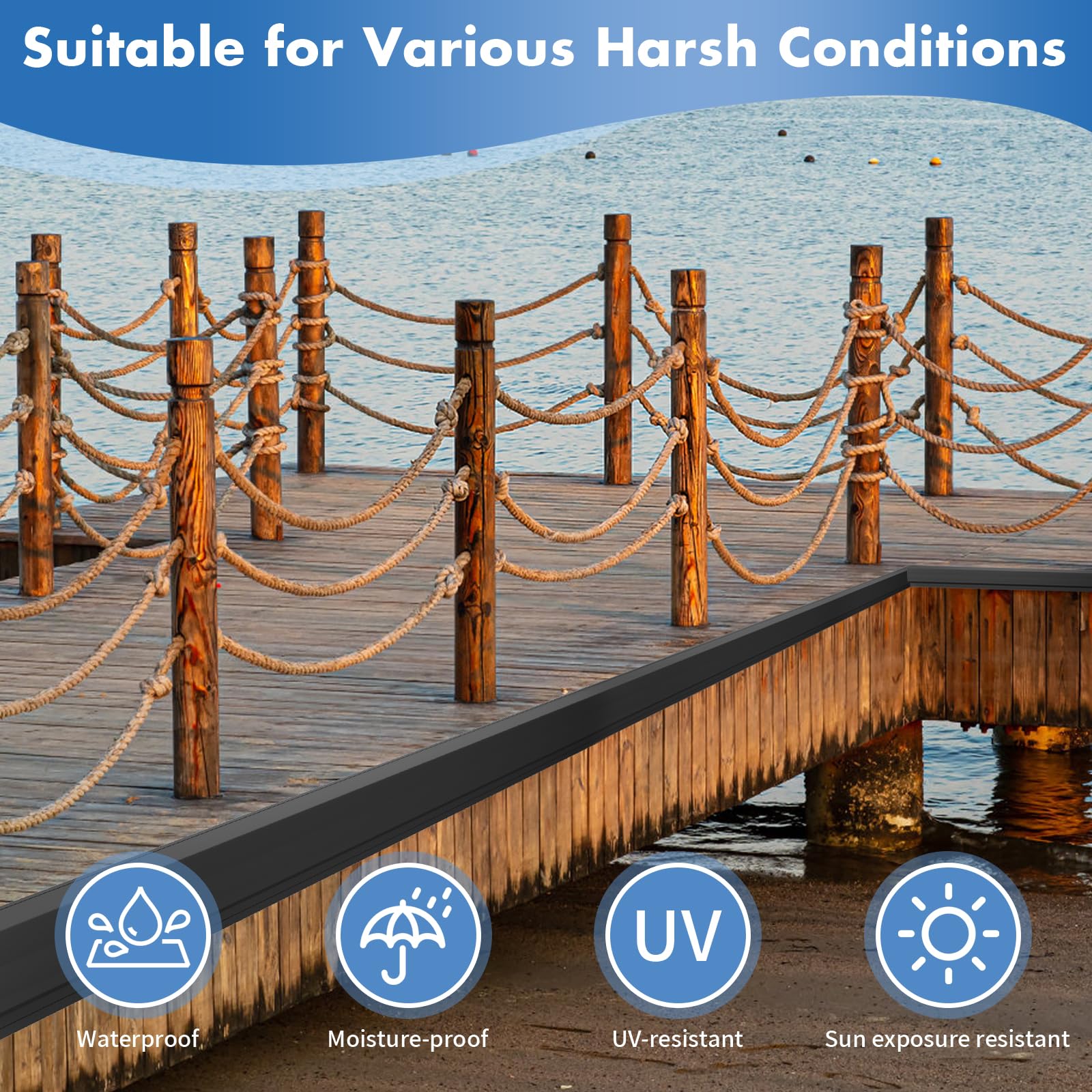 Nalwort mounted on dock side showing seamless fit and enhanced waterline protection