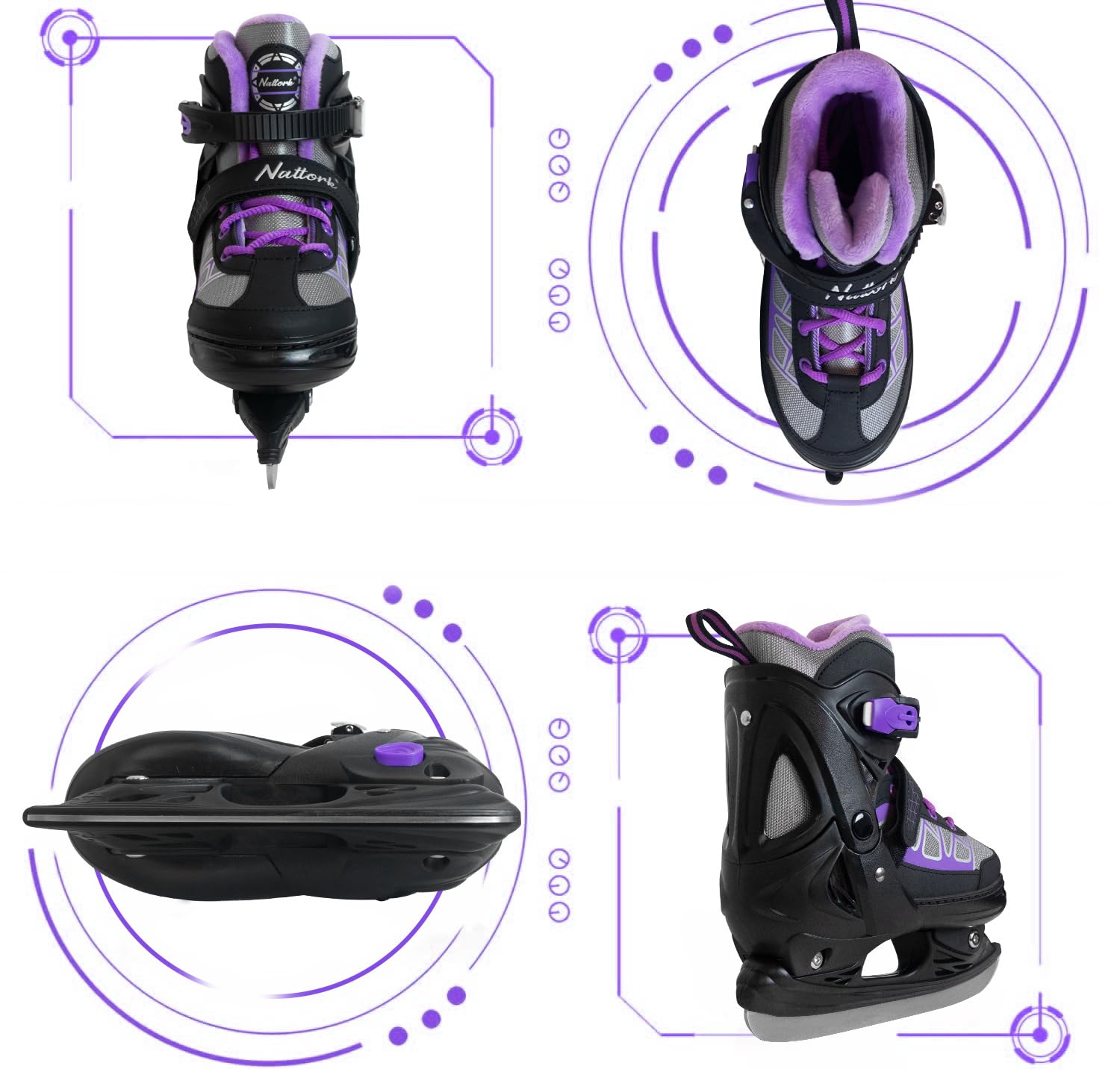 Nattork adjustment gear mechanism demonstrating growth-friendly fit