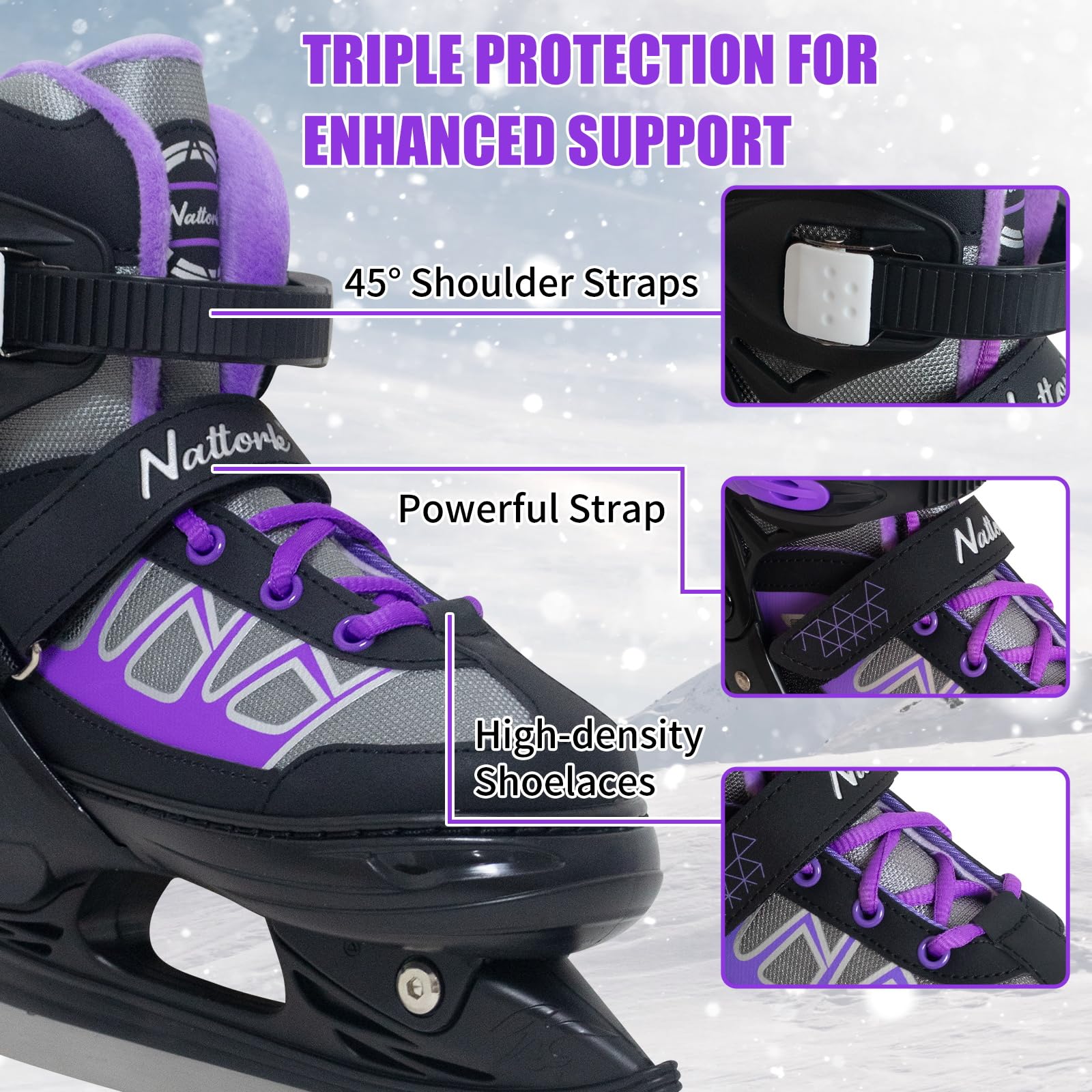 Nattork ankle support and reinforced toe cap for enhanced stability