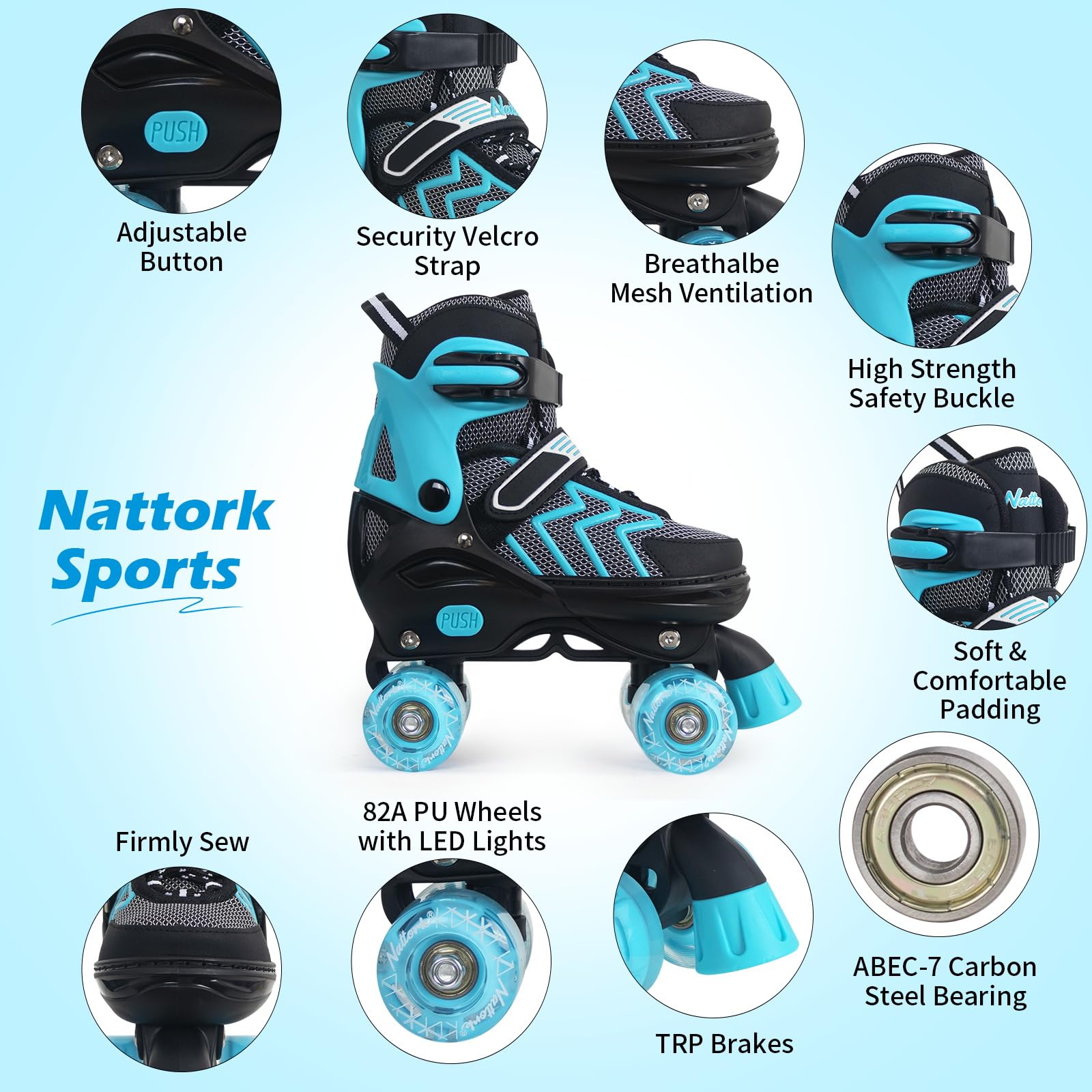 Nattork close-up of light-up wheel demonstrating bright self-powered glow
