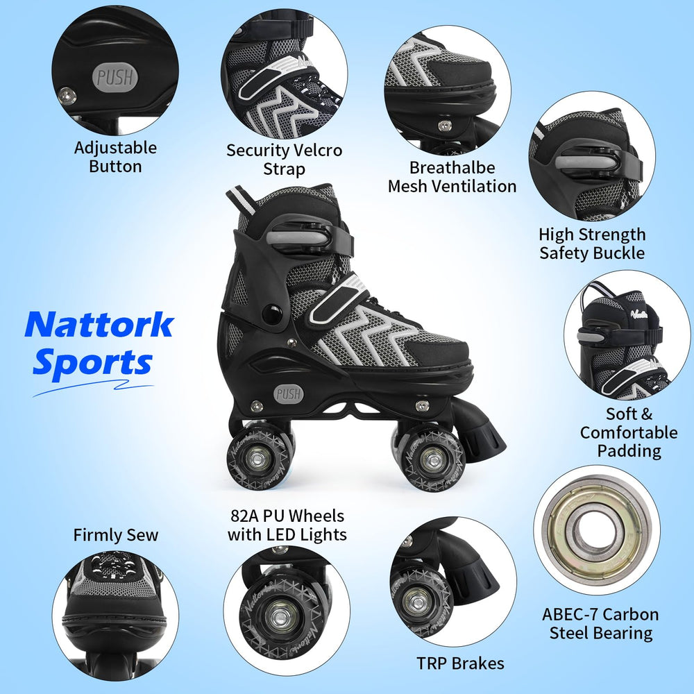 nattork closeup of flashing PU wheel lighting while rolling, adds visibility and fun