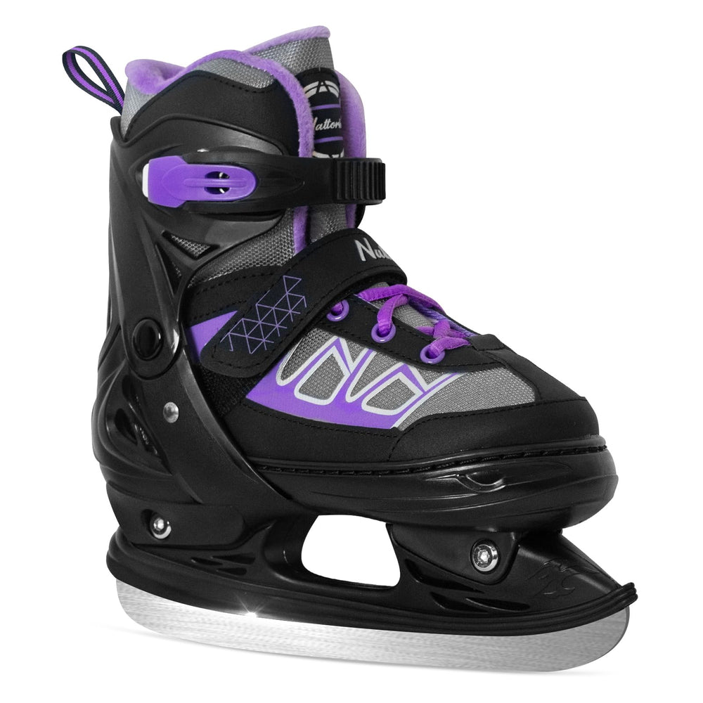 Nattork front view blue skates showing design and quick fit benefit