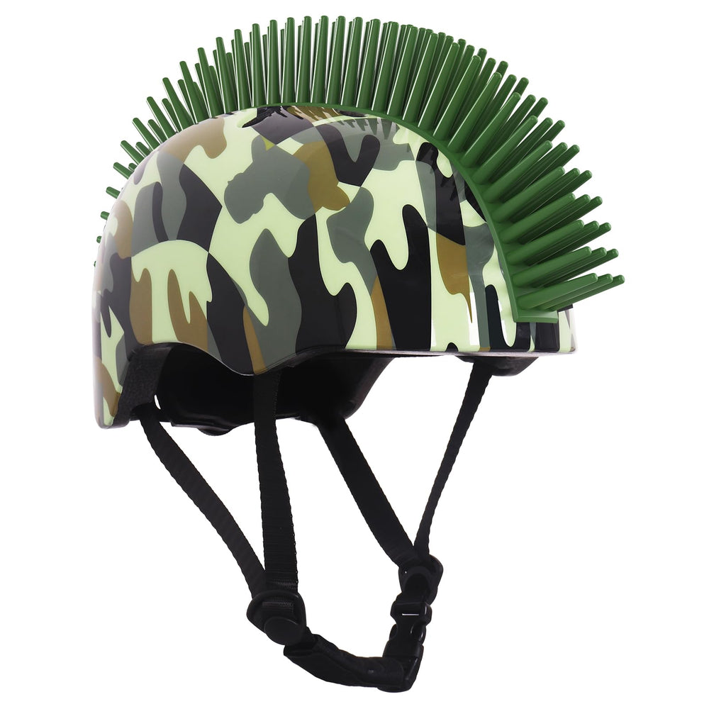 Nattork camouflage helmet front view showing bold pattern and confident look