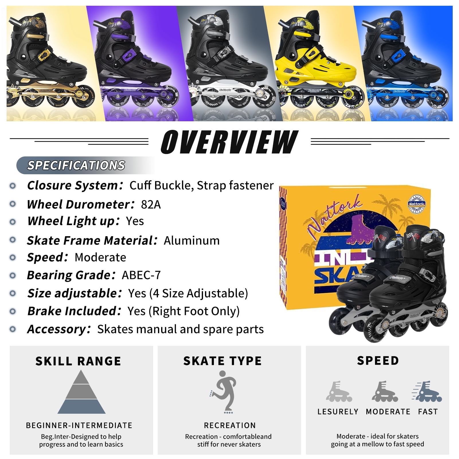 Nattork heel brake and cuff support showing secure stopping and ankle protection benefits