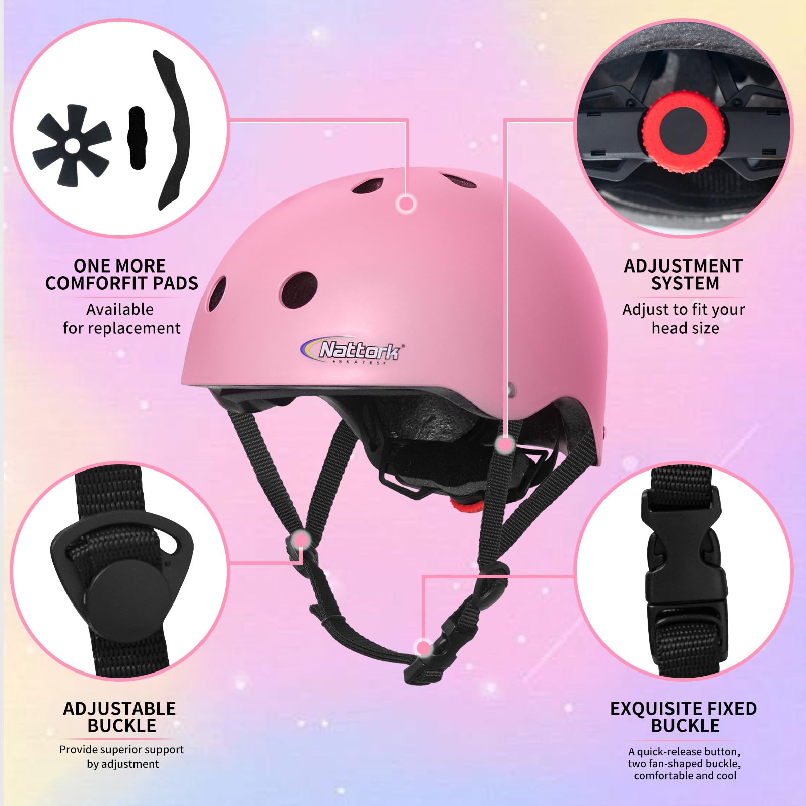 Nattork helmet adjust dial back view demonstrating easy fit adjustment benefit